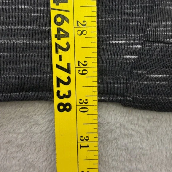 Royal Blue Shirt Mens Long Sleeve T-Shirt Charcoal Marled Zippers Tee 2XL - Picture 7 of 7